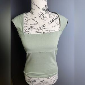 J.Crew Squareneck cap-sleeve top in stretch cotton blend NWT Size S